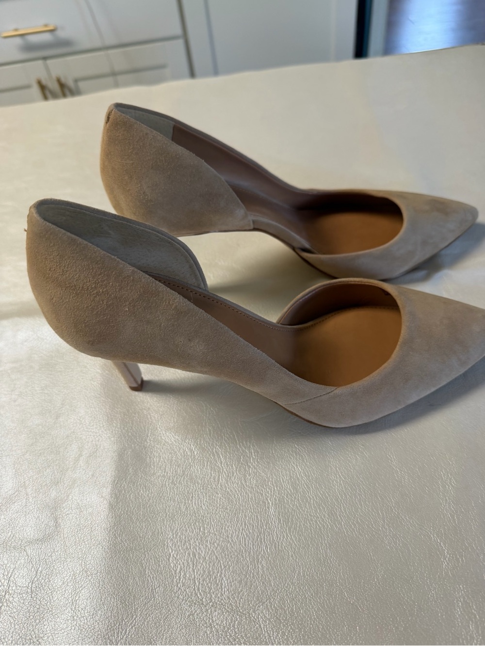 J. Crew Beige Suede Pointed-Toe D'Orsay Pumps - Picture 6 of 11